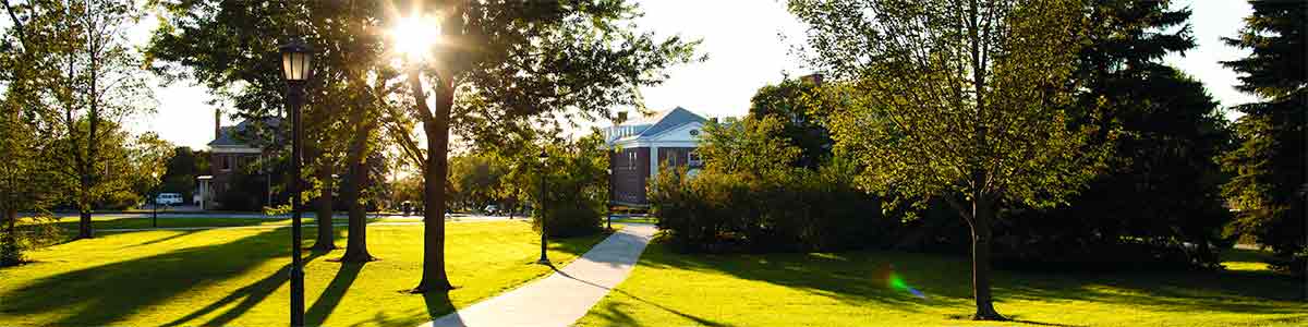 University green, looking towards the Waterman building