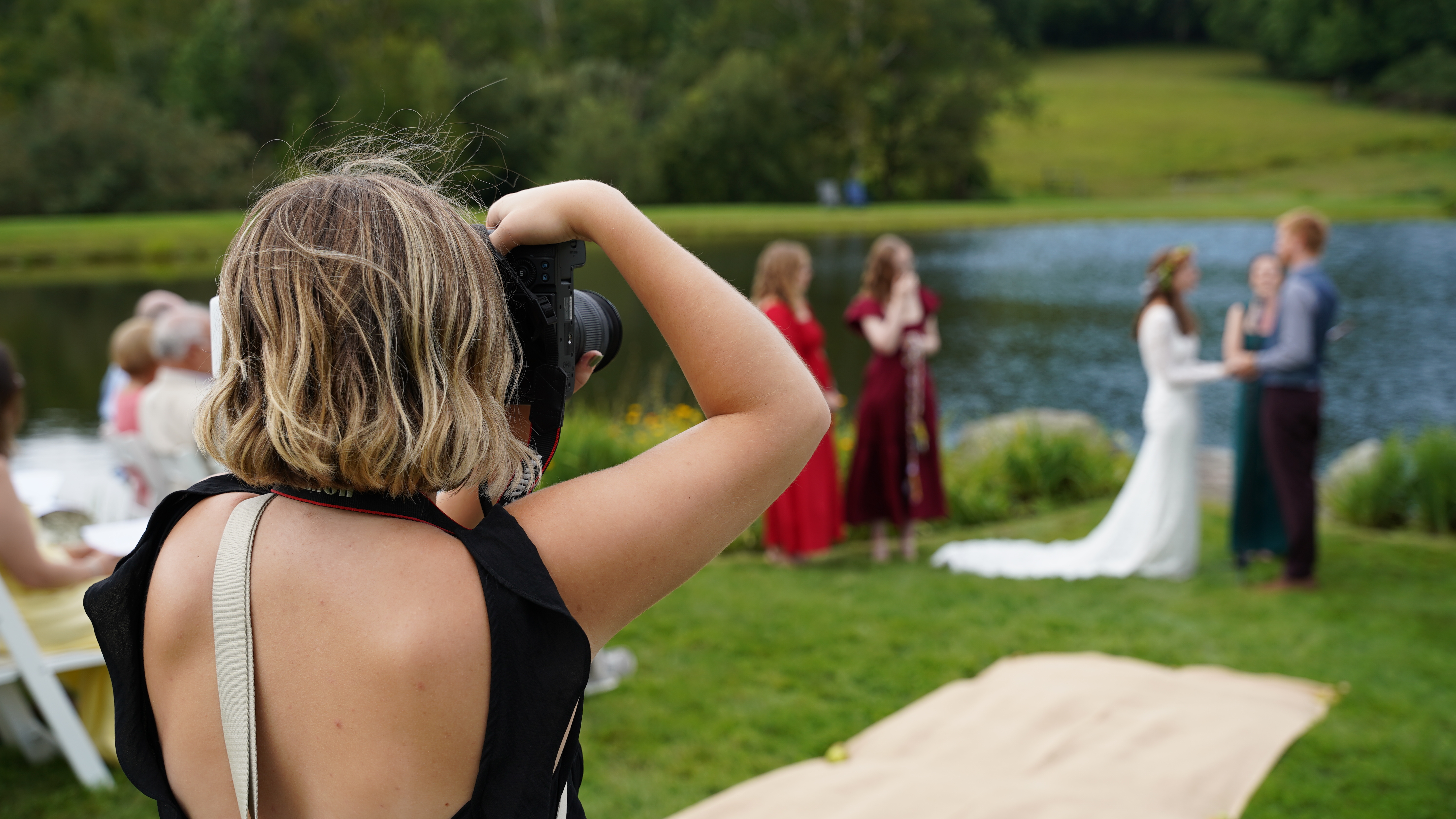 Emily photographing her first wedding.
