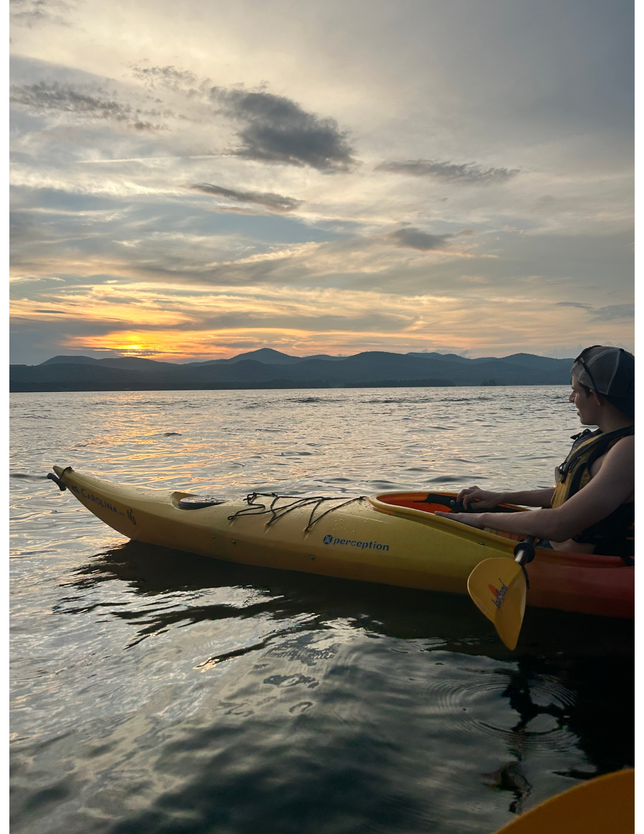 Michael kayaking on Lake George