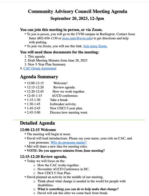 Thumbnail of the agenda document
