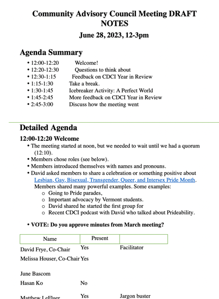 Thumbnail of the draft notes doc