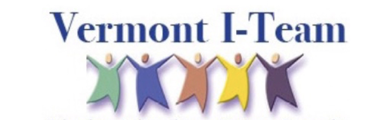 Vermont I-Team logo: four cartoon figures, dancing, hands clasped