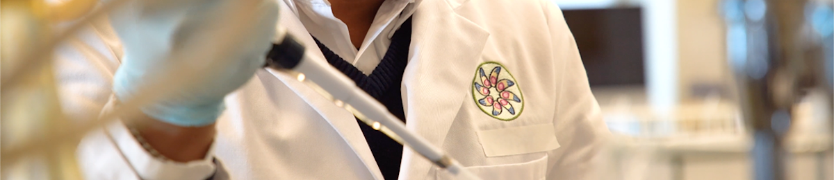 a researcher pipettes
