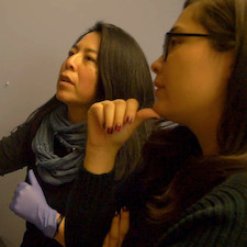 two women in lab