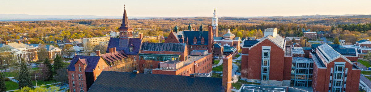 aerial view of UVM campus