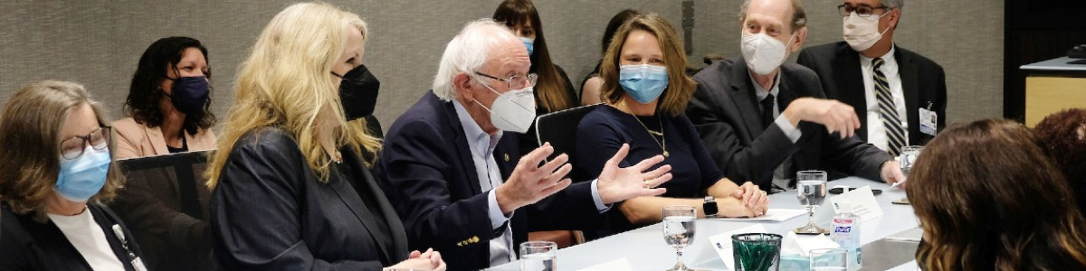 Sen. Bernie Sanders with HRSA Administrator Carol Johnson