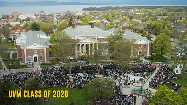 Waterman building with graduation in the fore