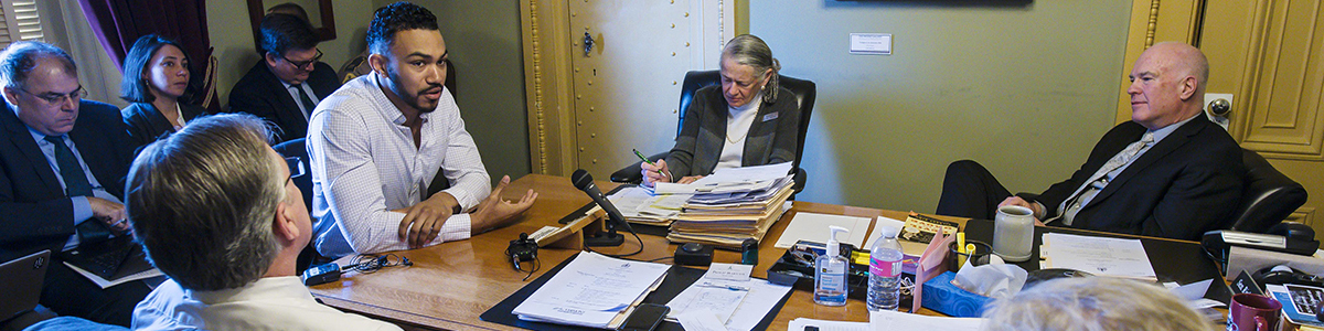 Skyler Nash holds a meeting with stakeholders regarding social justice