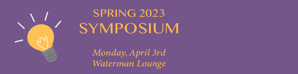 English 23 symposium graphic with lightbulb