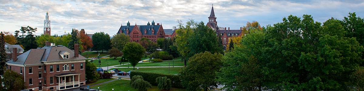Drone shot of Wheeler house and main campus