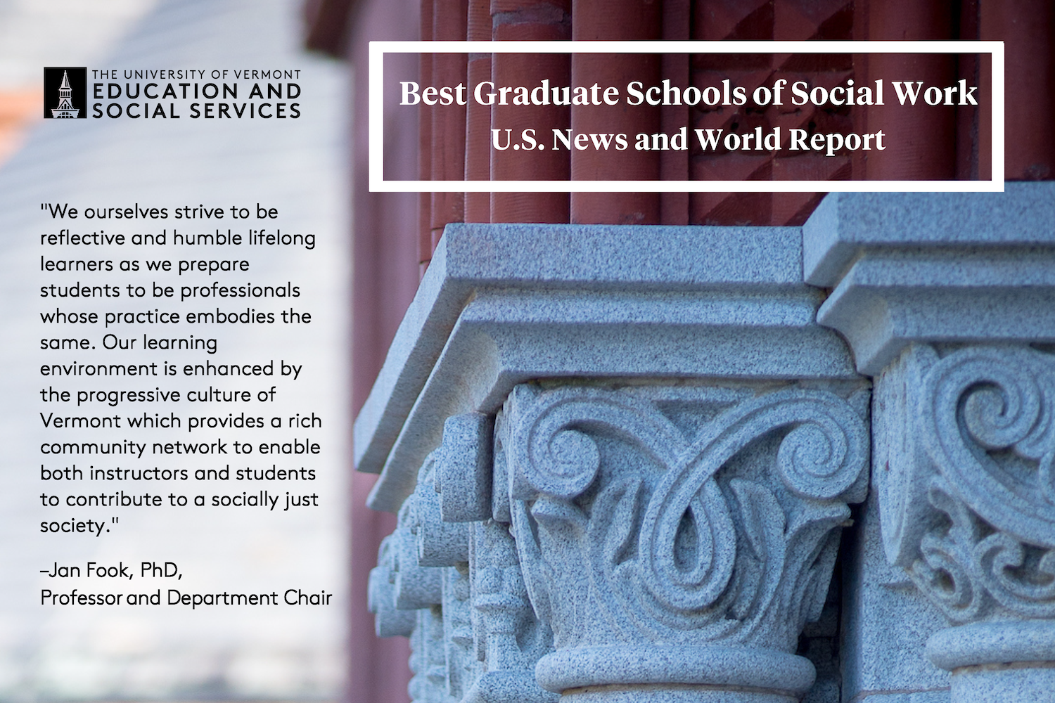 UVM recognized as one of the Best Graduate Schools of Social Work by U.S. News and World Report