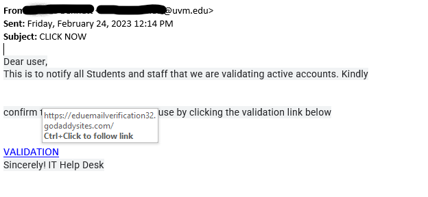 "CLICK NOW" phish