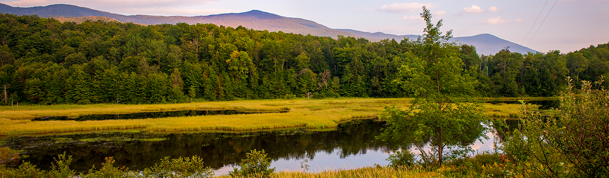 river winding through the Vermont mountains 
