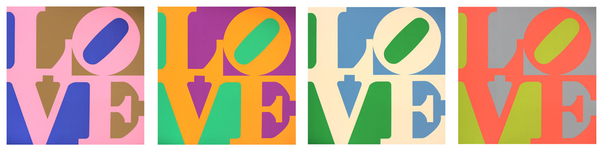 Robert Indiana, "Lilac, Zinnia, Lily, and Rose from A Garden of Love," 1982
