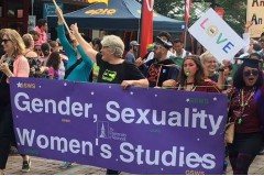 March participants with banners and signs