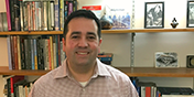 Ignacio Lopez-Vicuna in his office on UVM campus