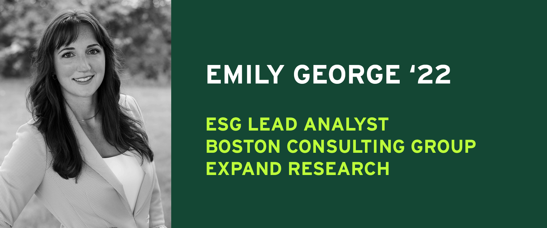 Emily George ESG Lead Analyst Boston Consulting Group Expand Research