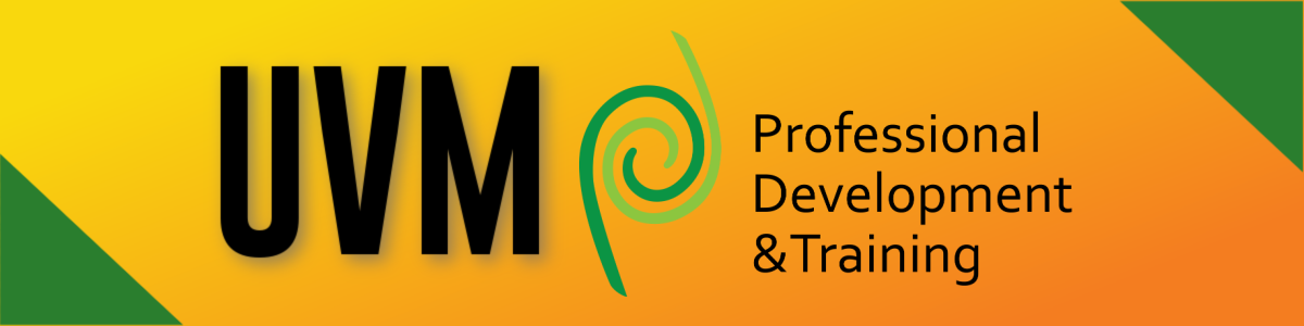 UVM Professional Development and Training banner