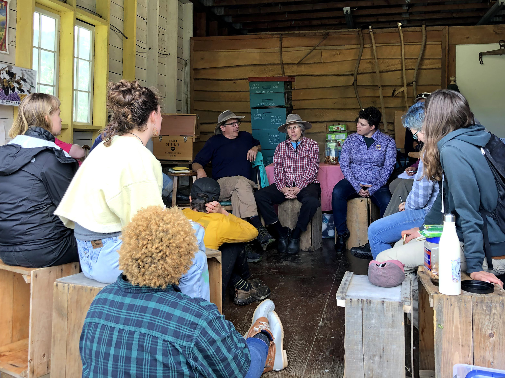 People gathered in discussion