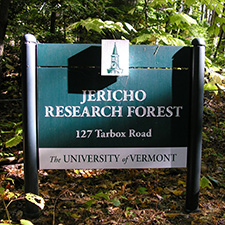 Jericho Research Forest sign