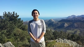 Nguyen poses in front of the Pyrennes
