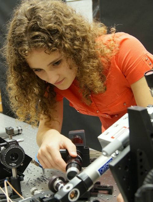 Katy Czar works with laser equipment
