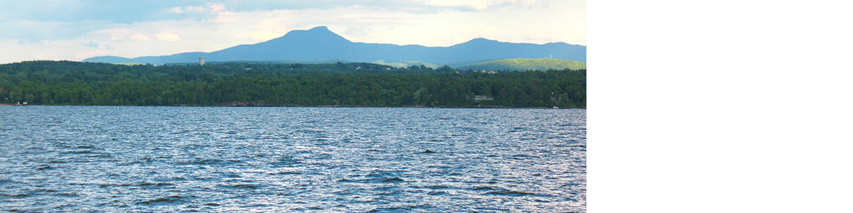 Lake Champlain and Camel's Hump in Vermont