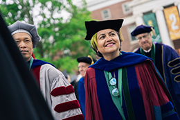 faculty in full regalia during commencement 2023