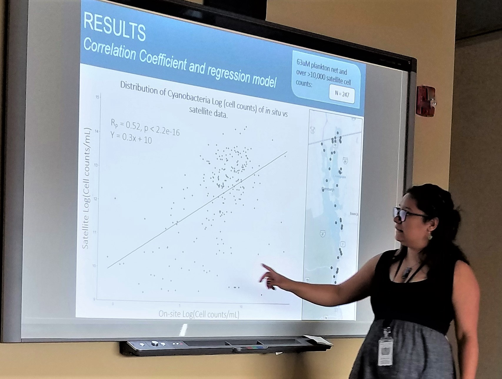 Raquel Lima presenting internship findings at Vermont Dept of Health