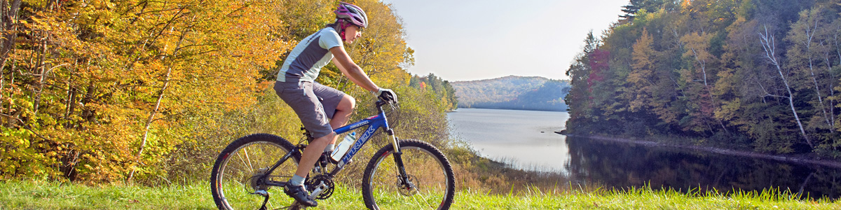 Mountain biker on recreation trail