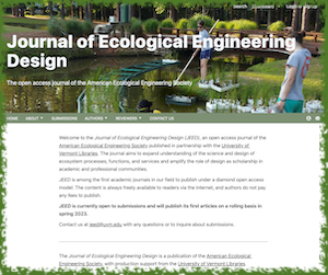 image of journal of ecological engineering design's homepage