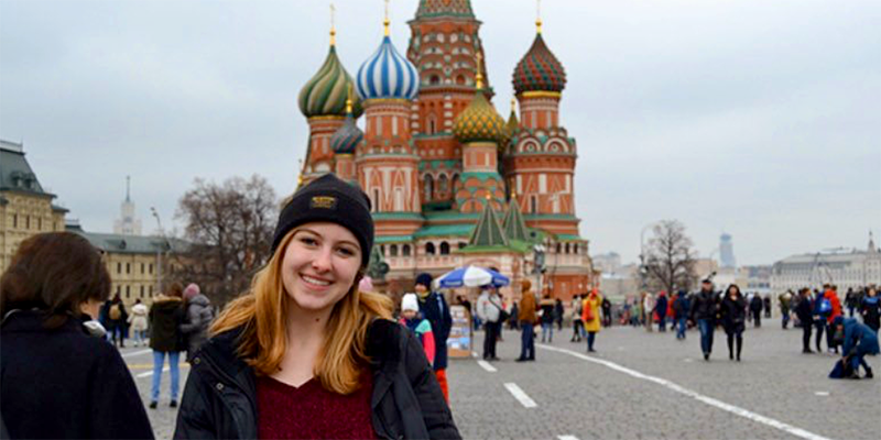 Emily Bruggeman ’20 during a semester abroad in Russia
