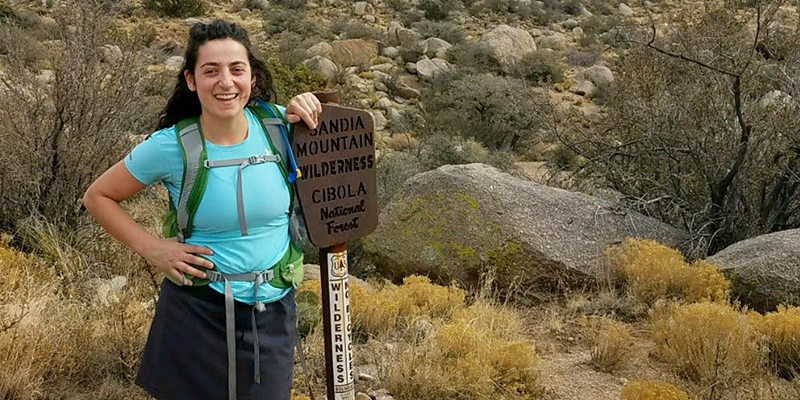 Olivia traveling in Italy for research