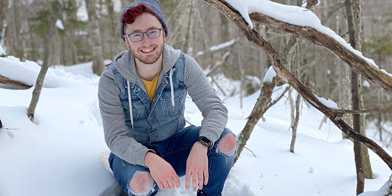 Like many UVM students, Zach Bernstein ’20 loves to ski and be outdoors in Vermont. 