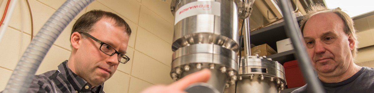 uvm physicists using vacuum chamber to create thin film 