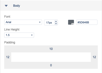 The Body panel under Salesforce's Design settings