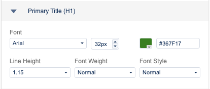 Settings for the primary title