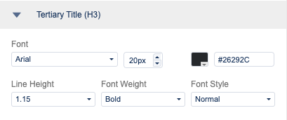 Tertiary (H3) title settings