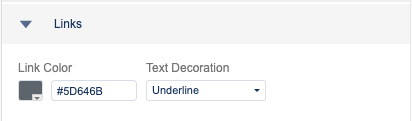 settings for linked text