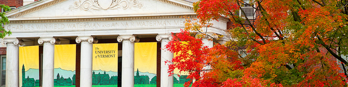 waterman building banners in fall