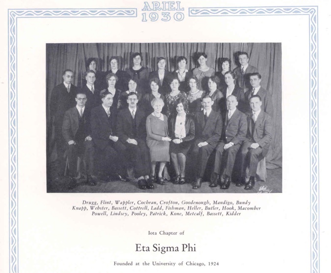 Eta Sigma Phi group photo, 1930