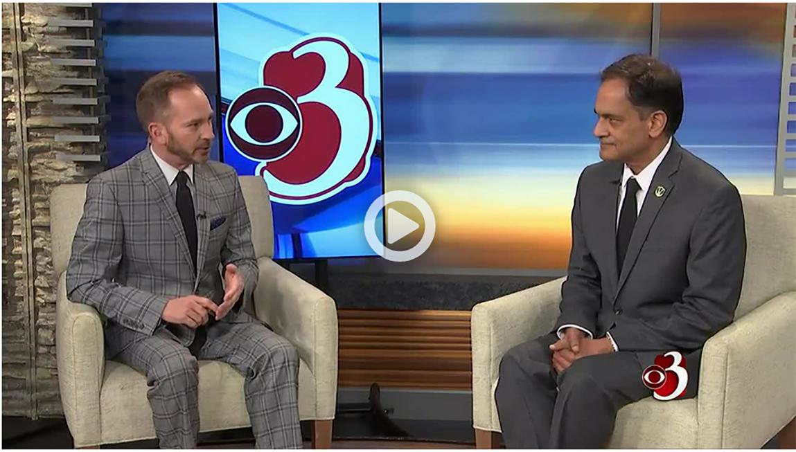Suresh Garimella with Darren Perron of WCAX