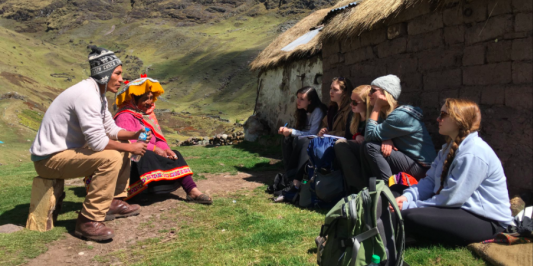 Students learn directly from our community partners during travel study in Peru