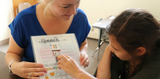 Graduate student with young client