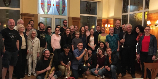 participants of Music in the Alps (Cam Gilmour in front left)