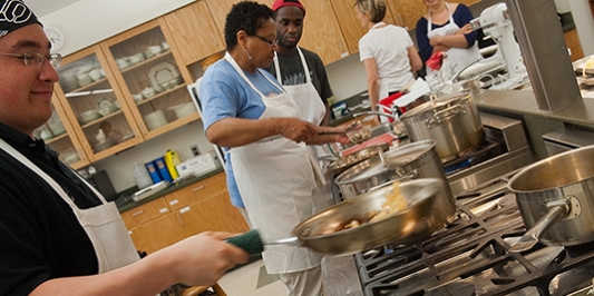 Students in Environmental Cooking Class Students in Environmental Cooking Class
