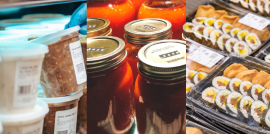 Three prepared foods
