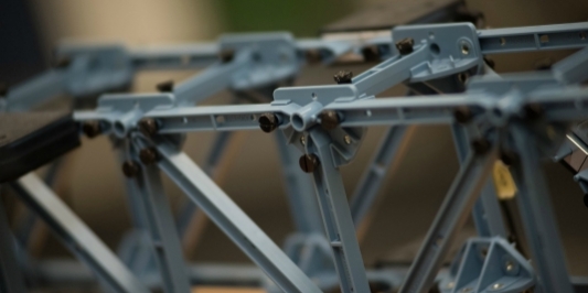 Closeup of a mechanical design project