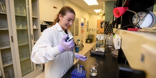 student in the lab