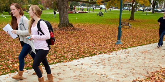 students on campus